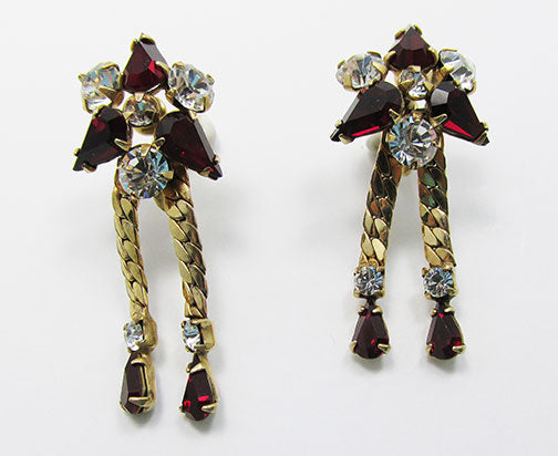 M&S Vintage Dazzling 1950s Gold Filled Drop Earrings