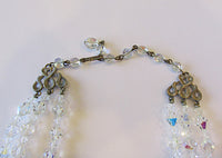 Vintage 1950s Mid-Century Dazzling Three Strand Crystal Necklace - Thumbnail