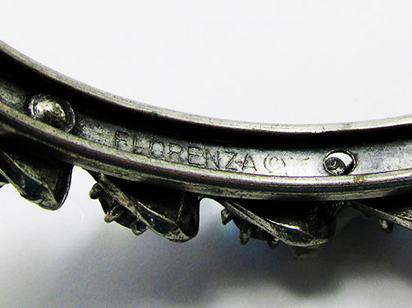 Florenza Vintage 1950s Ruby Aurora Borealis Diamante Cuff Bracelet - Signature