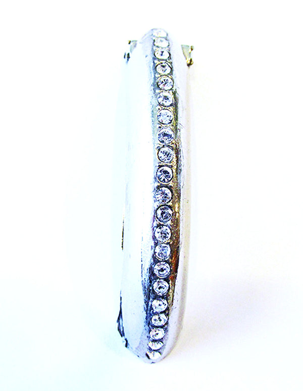 Signed WMCA Vintage 1930s Versatile Diamante Art Deco Dress Clip - Front