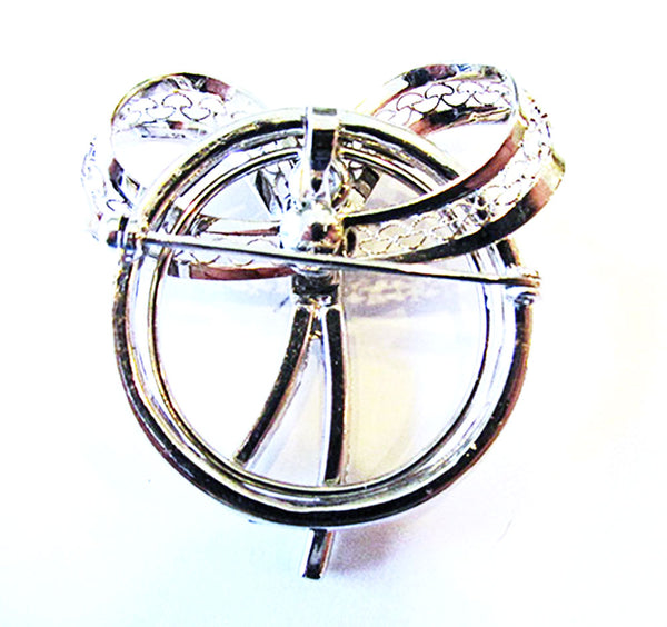 Vintage 1940s Luscious Mid-Century Sterling and Diamante Pin/Pendant - Back
