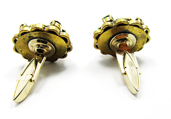 Swank Men's Vintage 1950s Jewelry Mid-Century Diamante Cufflinks - Back
