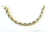 Vintage DBJ Contemporary Style Amethyst and Sterling Link Bracelet - Back - Thumbnail