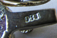 Vintage DBJ Contemporary Style Amethyst and Sterling Link Bracelet - Signature - Thumbnail