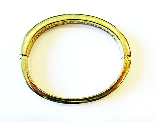Signed Roman Vintage Multi-Colored Minimalist Diamante Bangle Bracelet - Side