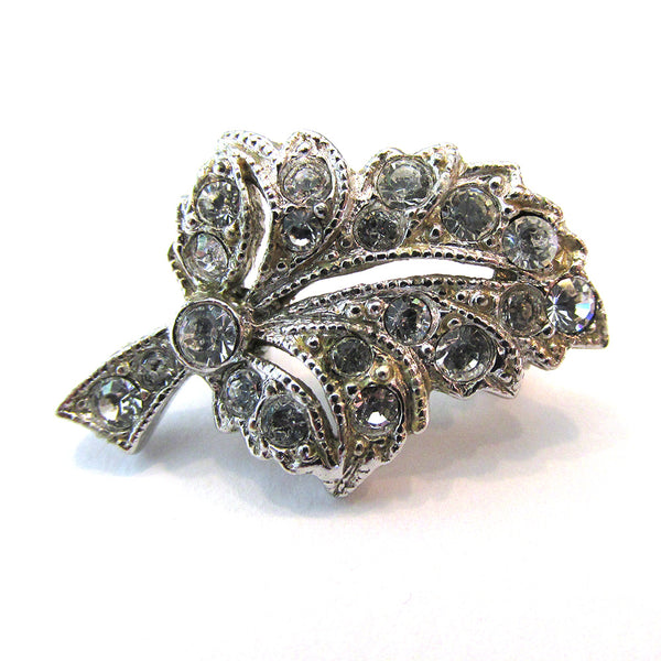 Vintage Ora 1950s Sparkling Designer Diamante Leaf Scatter Pins - Close Up
