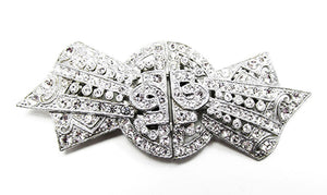 Coro 1930s Designer Jewelry Extraordinary Art Deco Diamante Duette - Front