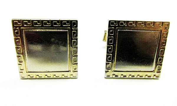Men's Vintage Jewelry 1960s Retro High Caliber Geometric Cufflinks - Front