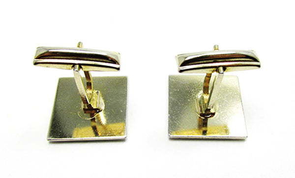 Men's Vintage Jewelry 1960s Retro High Caliber Geometric Cufflinks - Back