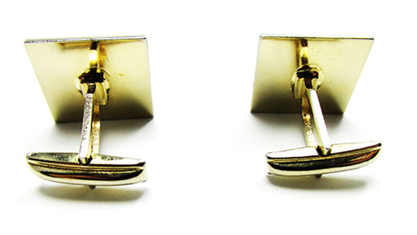 Men's Vintage Jewelry 1960s Retro High Caliber Geometric Cufflinks - Back