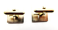 Swank 1960s Vintage Men's Jewelry Elegant Gold Geometric Cufflinks - Back - Thumbnail