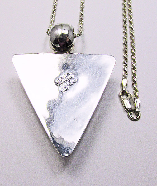 Vintage 1980s Stunning Retro Red Jasper Gemstone Geometric Pendant