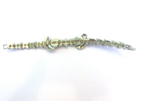 Vintage Jewelry 1930s Art Nouveau Style Diamante Floral Bracelet - Back - Thumbnail