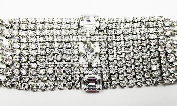 Vintage Jewelry 1950s Mid-Century Diamante Heirloom Glamour Bracelet - Close Up