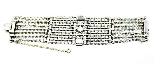 Vintage Jewelry 1950s Mid-Century Diamante Heirloom Glamour Bracelet - Back