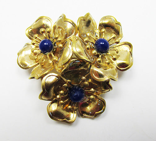 Vintage Mid Century 1950s Unique Three Dimensional Floral Pin