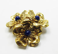 Vintage Mid Century 1950s Unique Three Dimensional Floral Pin - Thumbnail