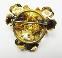 Vintage Mid Century 1950s Unique Three Dimensional Floral Pin - Thumbnail