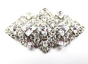 Vintage 1950s Costume Jewelry Eye-Catching Geometric Diamante Pin - Front