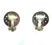 Jewelry Vintage 1950s Mid-Century Crystal Button Earrings - Back - Thumbnail