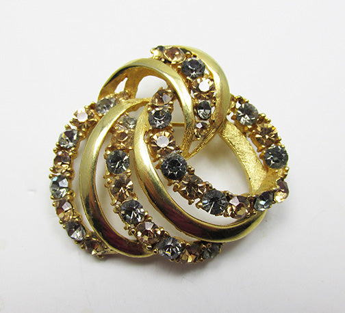 Lisner Vintage 1950s Mid Century Elegant Swirled Rhinestone Pin