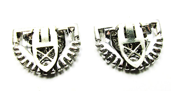 Stunning Vintage 1930s Jewelry Superb Art Deco Diamante Dress Clips - Back