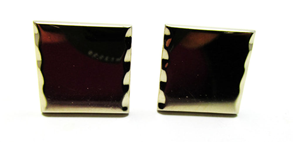 Swank Men's Vintage Jewelry 1960s Retro Gold Etched Cufflinks - Front