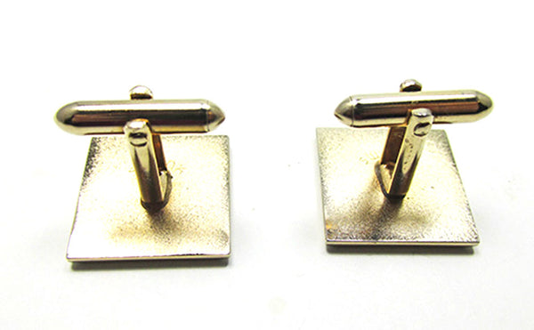 Swank Men's Vintage Jewelry 1960s Retro Gold Etched Cufflinks - Back