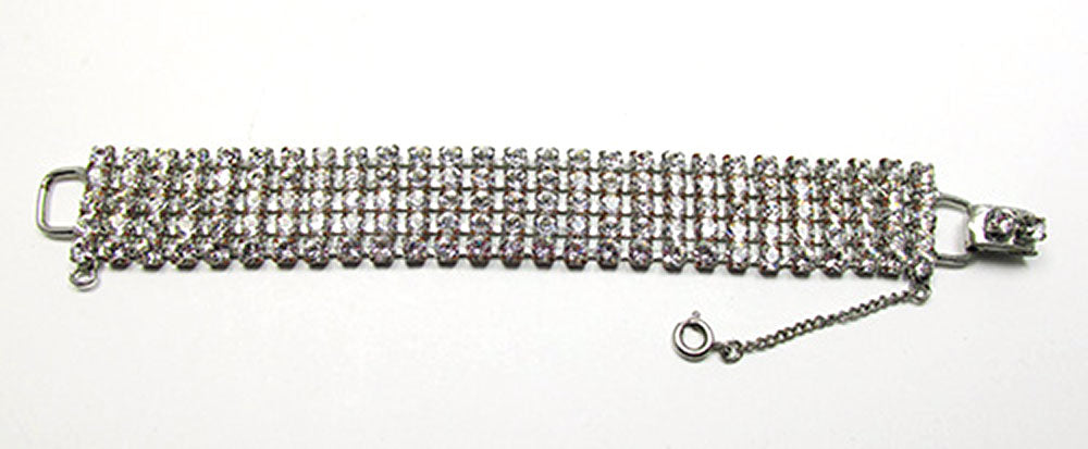 Vintage Jewelry 1950s Mid-Century Minimalist Diamante Bracelet - Front