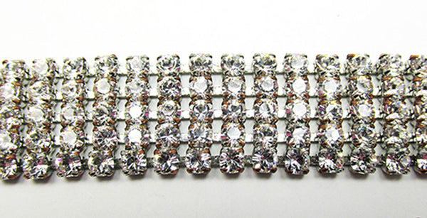 Vintage Jewelry 1950s Mid-Century Minimalist Diamante Bracelet - Close Up