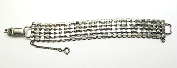 Vintage Jewelry 1950s Mid-Century Minimalist Diamante Bracelet - Back