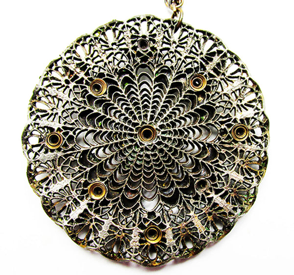 1920s Vintage Jewelry Art Nouveau Amethyst Diamante Floral Pendant