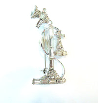 Delightful Vintage Mid-Century Sparkling Old Fashioned Telephone Pin - Front - Thumbnail