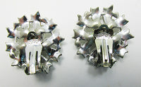 Charel Vintage 1950s Enamel, Bead, and Rhinestone Button Earrings - Thumbnail