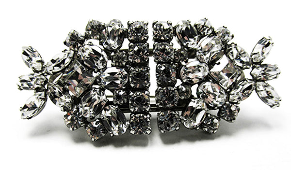 Vintage 1930s Costume Jewelry Sparkling Art Deco Clear Diamante Duette - Front