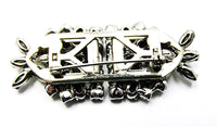 Vintage 1930s Costume Jewelry Sparkling Art Deco Clear Diamante Duette - Back - Thumbnail