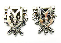 Vintage 1930s Costume Jewelry Sparkling Art Deco Clear Diamante Duette - Clip Backs - Thumbnail