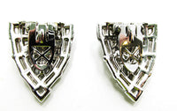Vintage 1930s Jewelry Stunning Art Deco Amethyst Diamante Duette - Clip Backs - Thumbnail