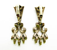 Vintage 1970s Jewelry Contemporary Style Diamante Glamour Earrings - Back - Thumbnail