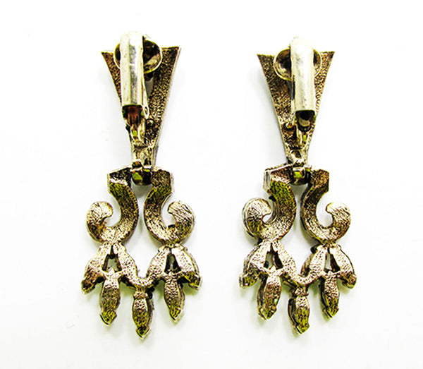 Vintage 1970s Jewelry Contemporary Style Diamante Glamour Earrings - Back