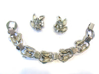 Vintage 1960s Designer Juliana Diamante Bracelet and Earrings Set - Back - Thumbnail