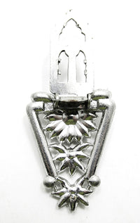 Vintage 1930s Costume Jewelry Art Deco Diamante Floral Dress Clip - Back - Thumbnail