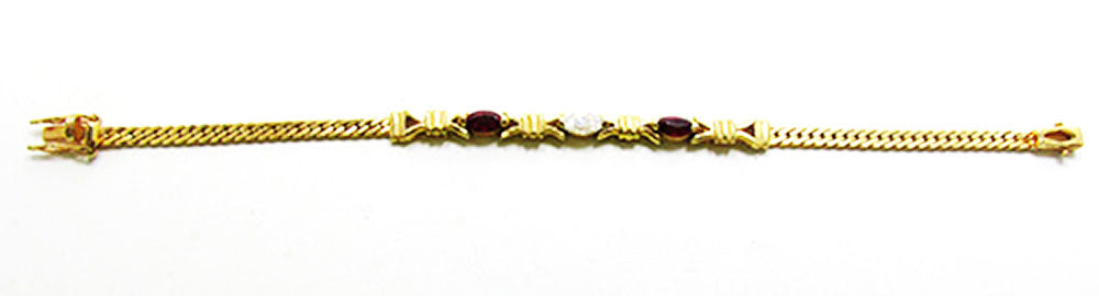 Vintage Jewelry 1980s Minimalist Contemporary Style CZ Bracelet - Front
