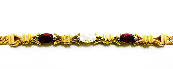 Vintage Jewelry 1980s Minimalist Contemporary Style CZ Bracelet - Close Up