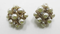 Castlecliff Vintage 1950s Mid-Century Bold Geometric Button Earrings - Thumbnail