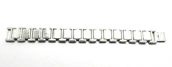 Vintage Jewelry Dazzling 1940s Retro Diamante Geometric Link Bracelet - Back
