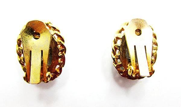 Kenneth J Lane 1960s Vintage Designer Jewelry Superb Diamante Earrings - Back