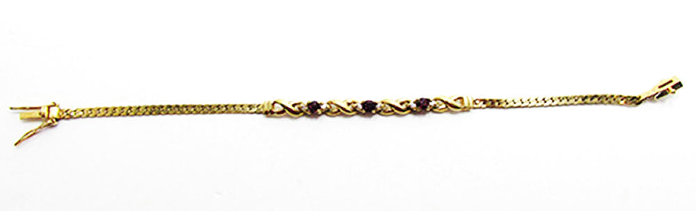Stylish Vintage Jewelry 1980s Retro Contemporary Style CZ Bracelet - Front