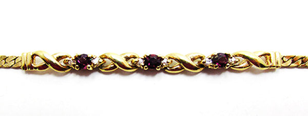 Stylish Vintage Jewelry 1980s Retro Contemporary Style CZ Bracelet - Close Up