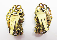 Florenza Vintage Mid-Century Dazzling Rhinestone Floral Earrings - Thumbnail
